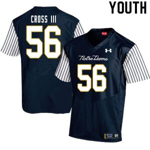 Notre Dame Fighting Irish Youth Howard Cross III #56 Navy Under Armour Alternate Authentic Stitched College NCAA Football Jersey FDI1699BS